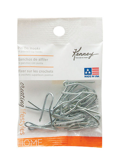 Emery Jensen zinc pin-on hook for drapery accessories, heavy-duty hook with a durable zinc finish for curtain hanging.