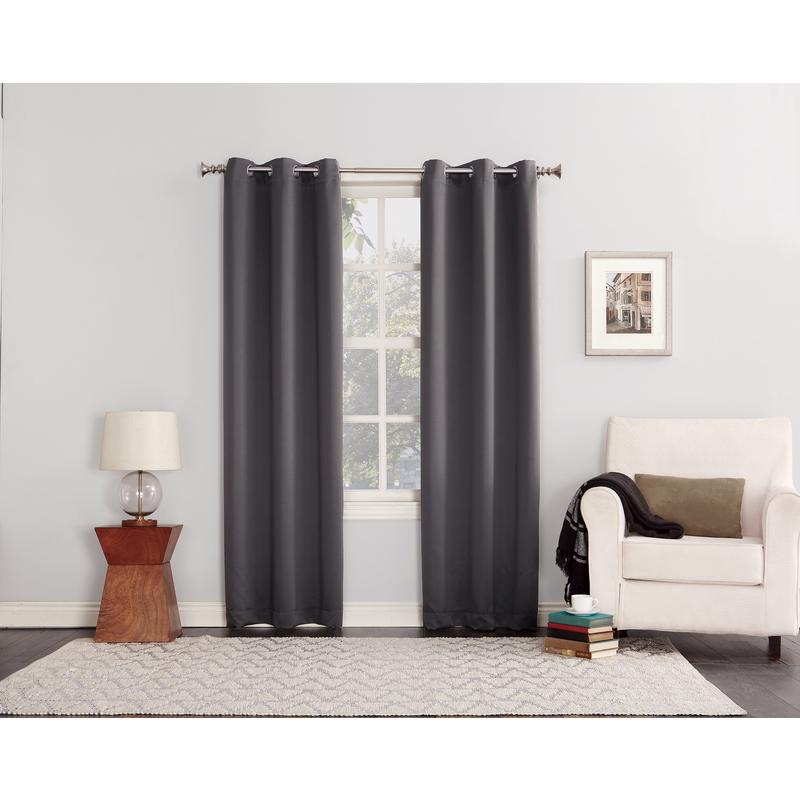 Emery Jensen Norwich curtains in gray, 2-pack, stylish drapery for window decor, with soft fabric and modern design.