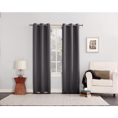 Emery Jensen Norwich curtains in gray, 2-pack, stylish drapery for window decor, with soft fabric and modern design.