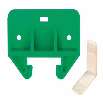 Emery Jensen Drawr Trak guide kit in green for drawer slides and rollers, showing the components and installation features.