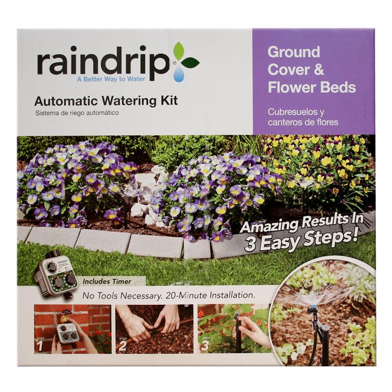 Emery Jensen GRND Cover Flowerbed Kit for drip irrigation, includes hoses and fittings for efficient garden watering.