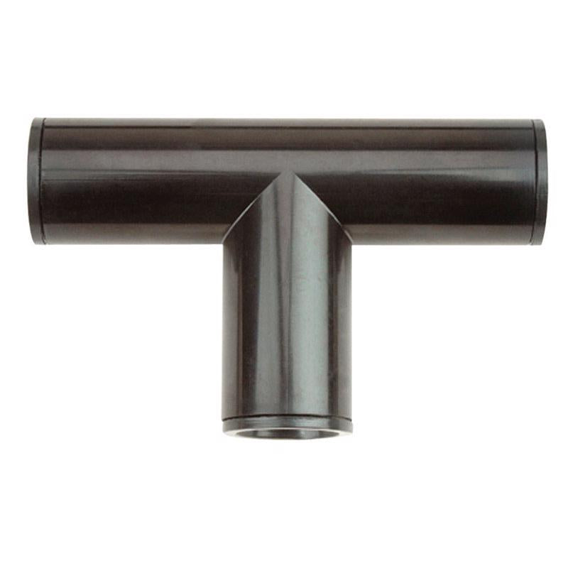 Emery Jensen 5/8-inch tee compression fitting for drip irrigation systems, made of durable plastic for reliable water flow.