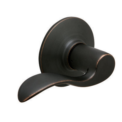 Emery Jensen dummy knob LVR accent in antique bronze finish, round design, for cabinetry or furniture, right-hand orientation.