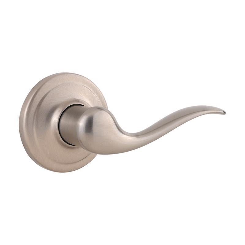 Emery Jensen Dummy Knobs LVR Tustin RH SN, round gray dummy knob for cabinetry or furniture, close-up view.