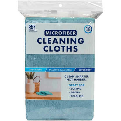 Emery Jensen microfiber dust cloths in a 12-pack, soft cleaning cloths for dusting and surface cleaning.