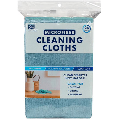 Emery Jensen Clean Clth Microfi dust cloths, 24-pack, microfiber cleaning rags for dusting and surface cleaning.