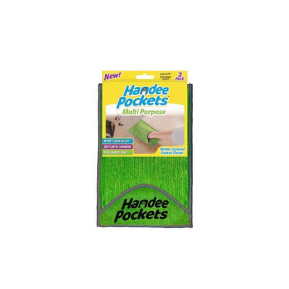 Pack of 6 Emery Jensen dust cloths in vibrant purple and green for effective cleaning and dusting around the home.