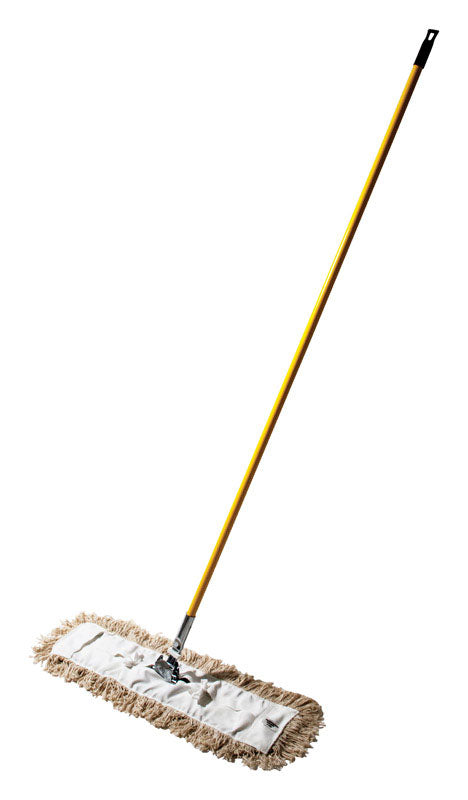 Pack of two Emery Jensen 24-inch cotton dust mops for effective cleaning, ideal for dusting and sweeping floors.