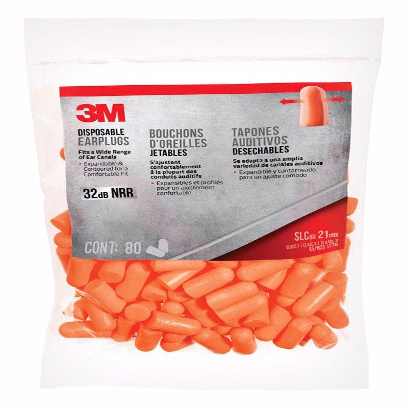 Emery Jensen 3M disposable earplugs, 32dB noise reduction, 80 pairs, for ear protection in industrial and construction settings.