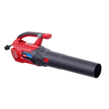Emery Jensen Toro F700 electric leaf blower with a large nozzle and ergonomic handle for efficient yard cleanup.