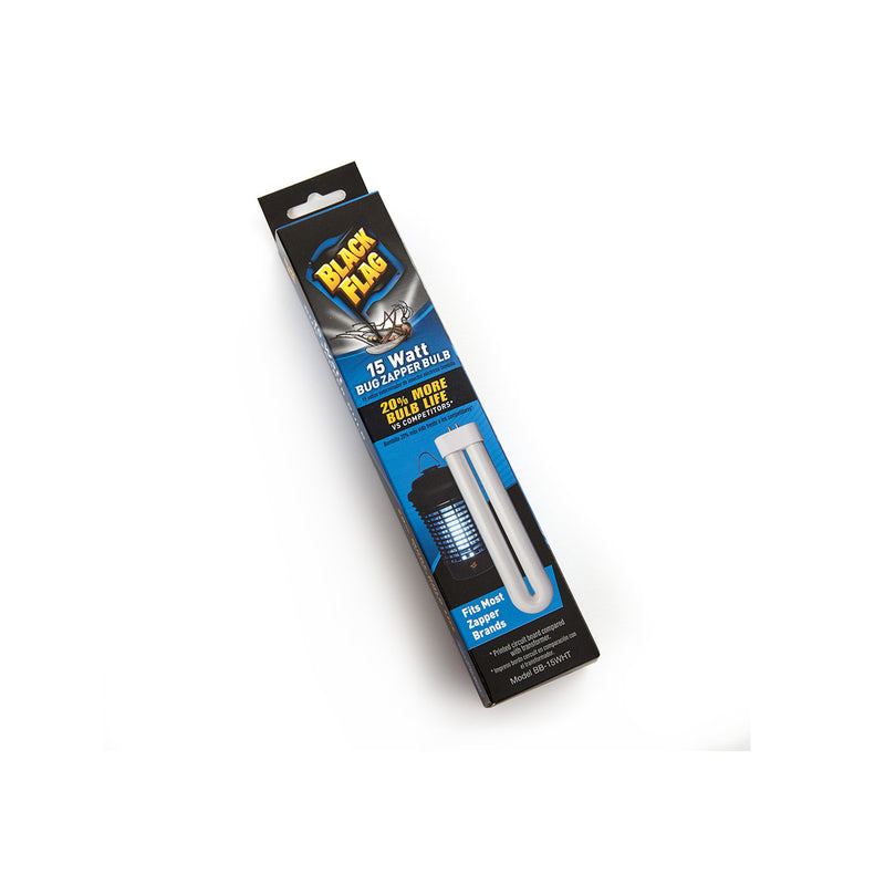 White 15W replacement zapper bulb for Emery Jensen electric bug killer, designed to attract and eliminate insects.