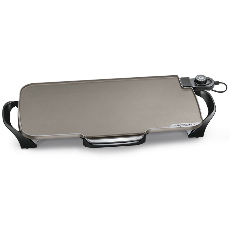 Emery Jensen electric griddle with ceramic cooking surface, ideal for versatile indoor grilling and breakfast preparation.