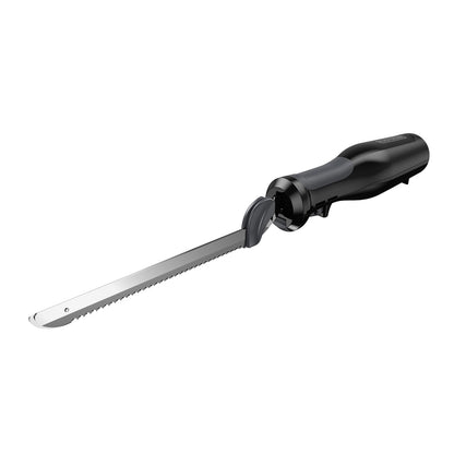 Emery Jensen electric knife with stainless steel blade for precise slicing of meats and bread.