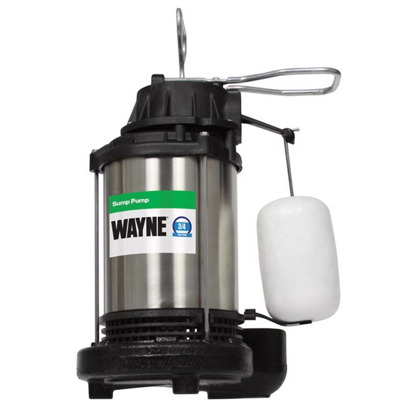 Emery Jensen 3/4HP electric sump pump with float switch for basement drainage and water removal.