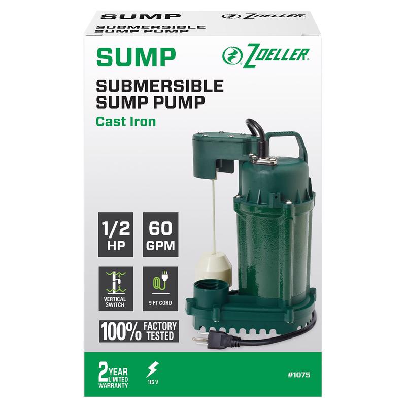 1/2HP Sump Pump 3600GPH - Electric Sump Pumps | Integrity Supply