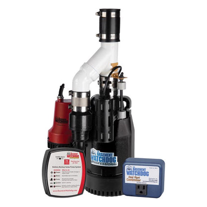 Emery Jensen 1/3HP electric sump pump combo for removing water from basements or crawl spaces.