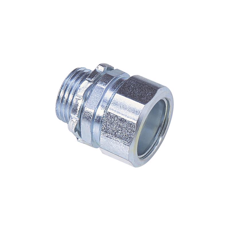 Emery Jensen 1/2-inch electrical metal conduit compression connector for secure conduit connections in electrical wiring.