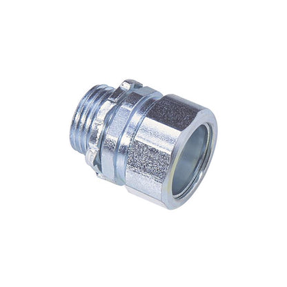 Emery Jensen 1/2-inch electrical metal conduit compression connector for secure conduit connections in electrical wiring.