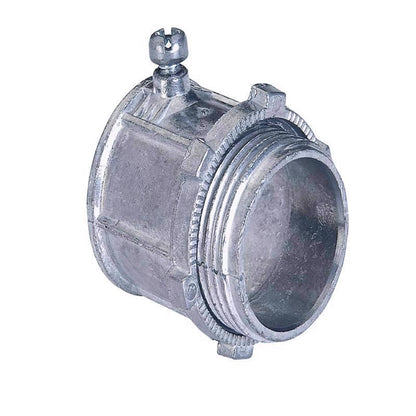 Emery Jensen 1/2-inch set screw connectors for electrical metal conduit, pack of 50, used for secure conduit connections.