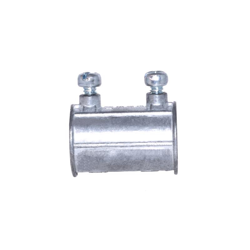 Set screw coupling for electrical metal conduit by Emery Jensen, pack of 20, durable metal fittings for secure conduit connections.