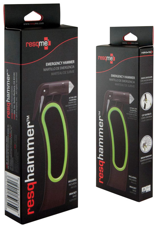 Emery Jensen RESQHAMMER emergency road kit with rescue tools and safety gear for vehicle emergencies.