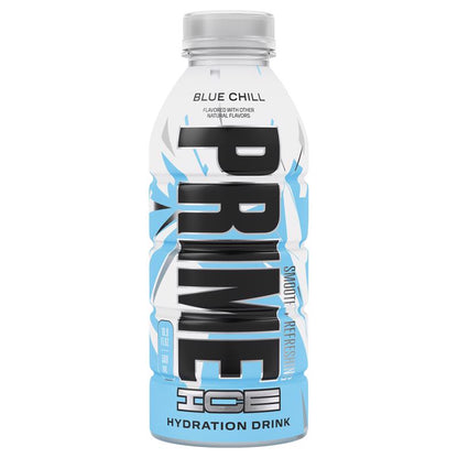 Pack of 12 Emery Jensen BVRG BLBRY energy drinks, 16.9oz bottles, with vibrant labels and refreshing beverage visuals.
