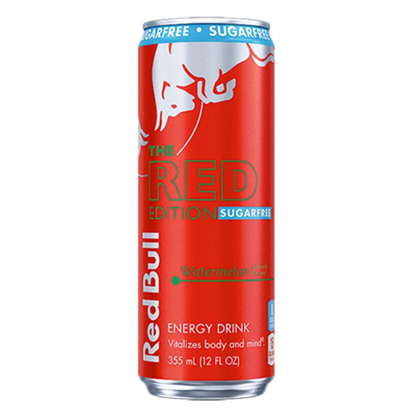 Emery Jensen energy drink in a 12oz watermelon flavor can, showcasing vibrant packaging and branding.