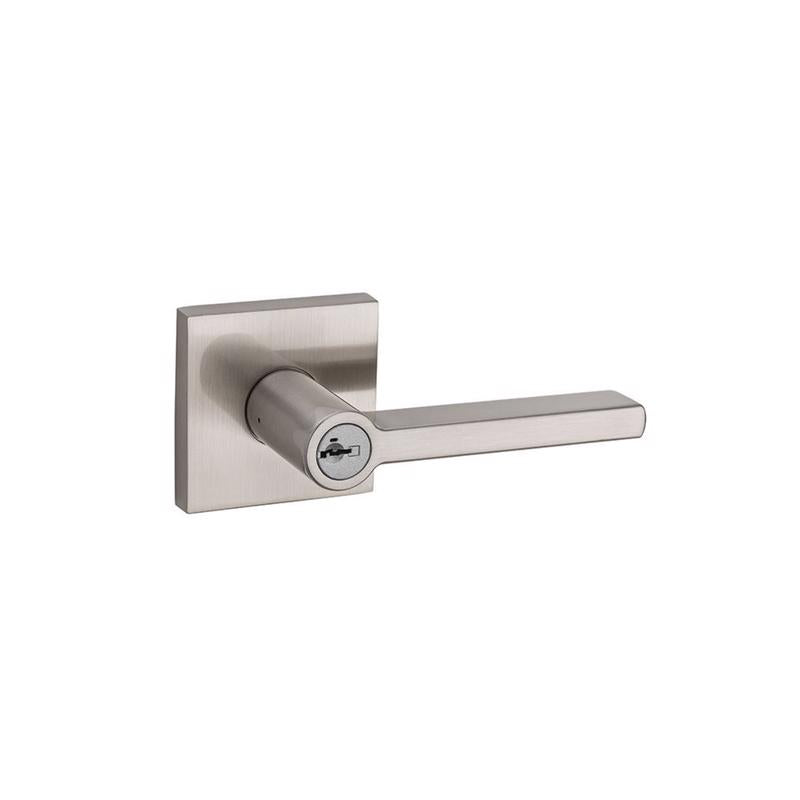 Emery Jensen Halifax SN entry lock lever, silver finish, ergonomic handle, and key cylinder for secure door entry.