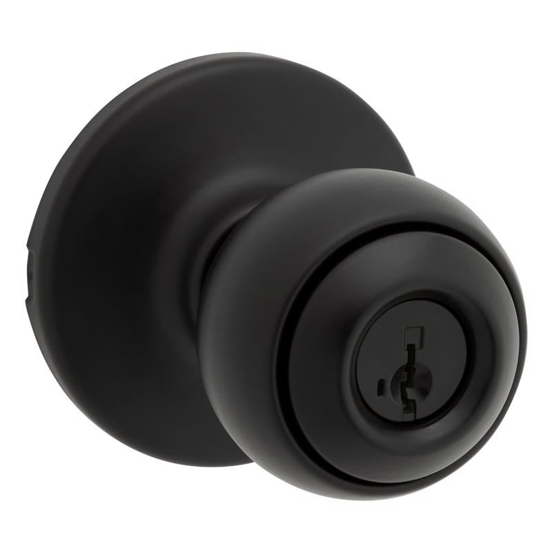 Emery Jensen KYD entry door handle set in black for residential entry doors, with sleek modern design and durable metal construction.