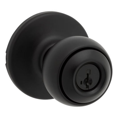 Emery Jensen KYD entry door handle set in black for residential entry doors, with sleek modern design and durable metal construction.