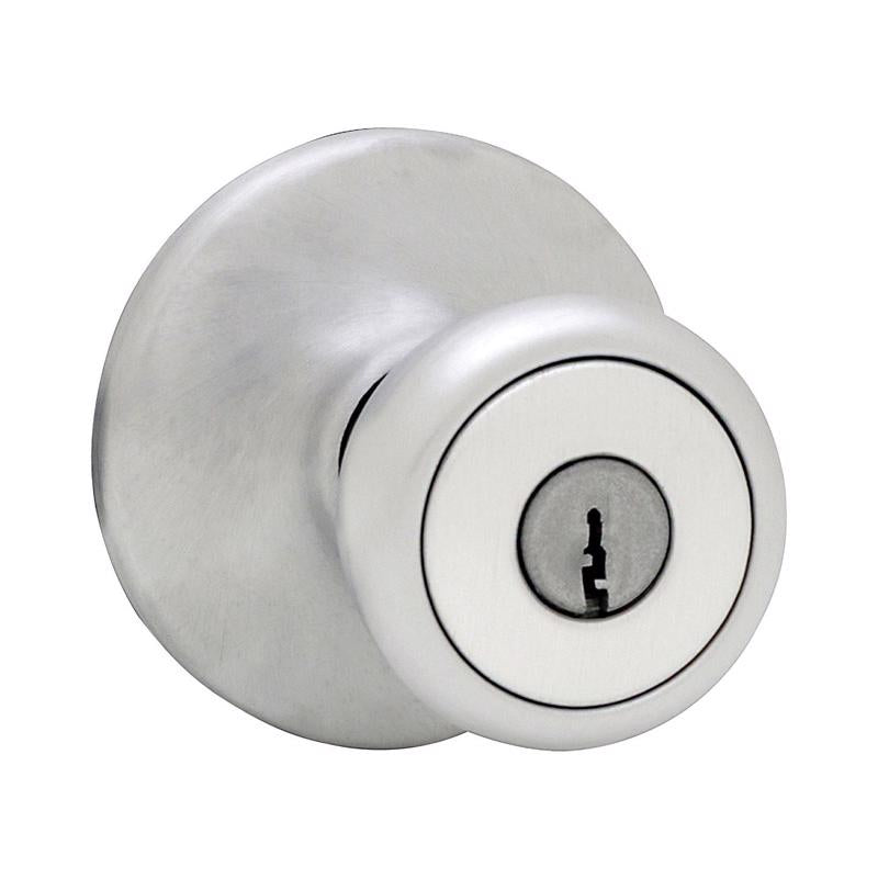 Emery Jensen US26D entry lock featuring a sturdy metal deadbolt and keyed cylinder for enhanced security.
