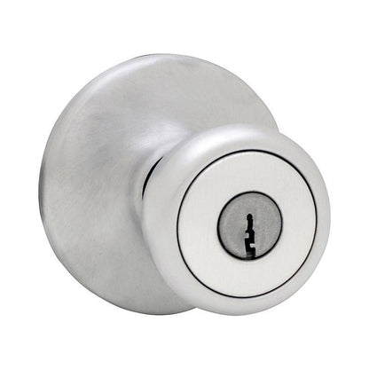 Emery Jensen US26D entry lock featuring a sturdy metal deadbolt and keyed cylinder for enhanced security.