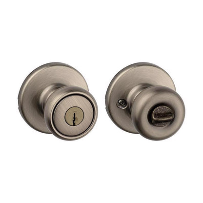 Emery Jensen Lock Entry Tylo US5 VPC door lock with key and handle, installed on a modern exterior door.