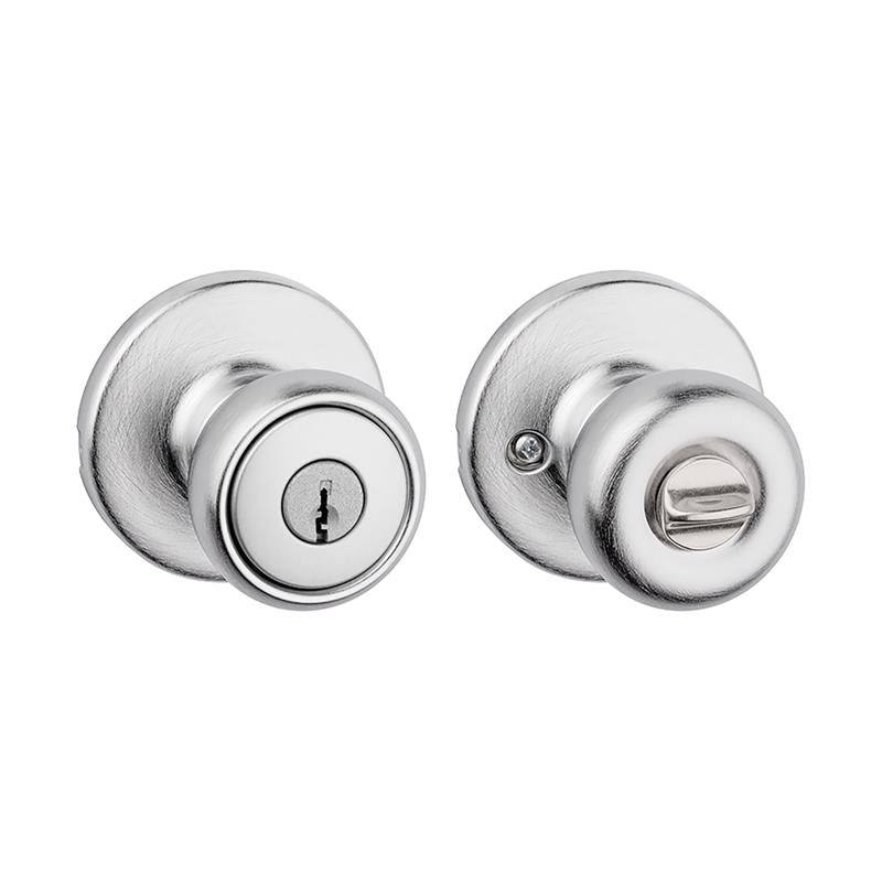 Emery Jensen US26D VP lock entry door handle set with keyed lock and silver finish, suitable for residential entry doors.