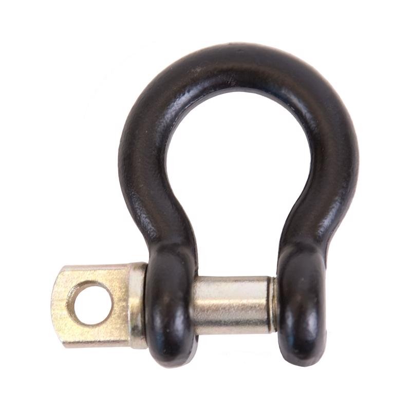 Emery Jensen farm equipment clevis with 3/8-inch screw, heavy-duty steel construction for secure farm and industrial applications.