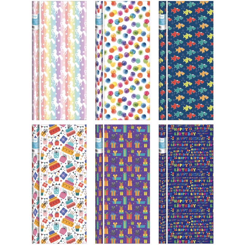 BDAY WRAP PAPER 30" 20SQ - Pack of 64