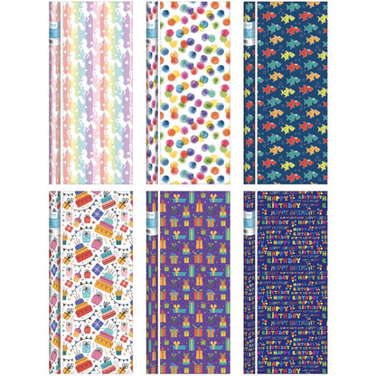 BDAY WRAP PAPER 30" 20SQ - Pack of 64