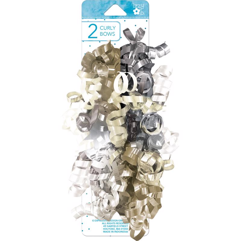 BOWS METALIC CURLY MULTI - Pack of 6