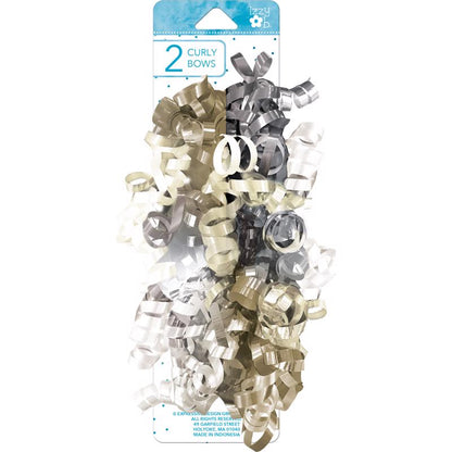 BOWS METALIC CURLY MULTI - Pack of 6