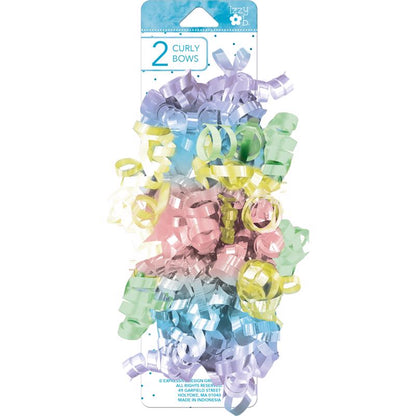 BOWS PASTEL CURLY 2PK - Pack of 6