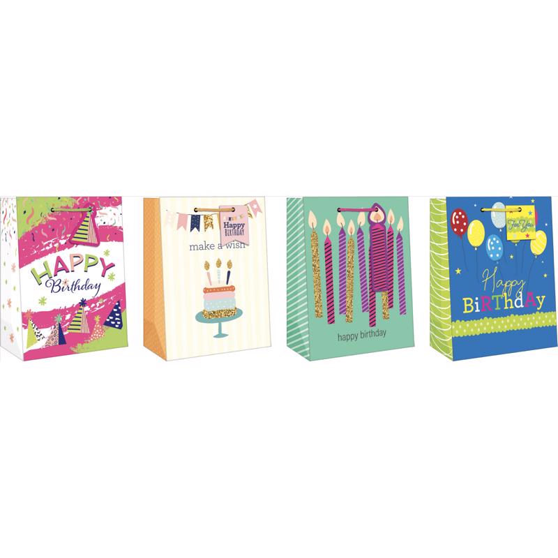 GIFT BAG GNRL BRTHDY MDM - Pack of 12