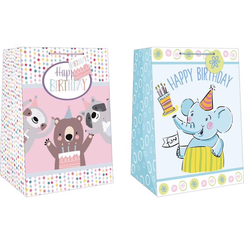 GIFT BAG JMBO JVY BRTHDY - Pack of 12