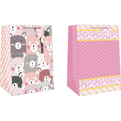 GIFT BAG JUMBO BABY GIRL - Pack of 12