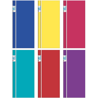 GIFT WRAP SLD COLRS ASST - Pack of 64