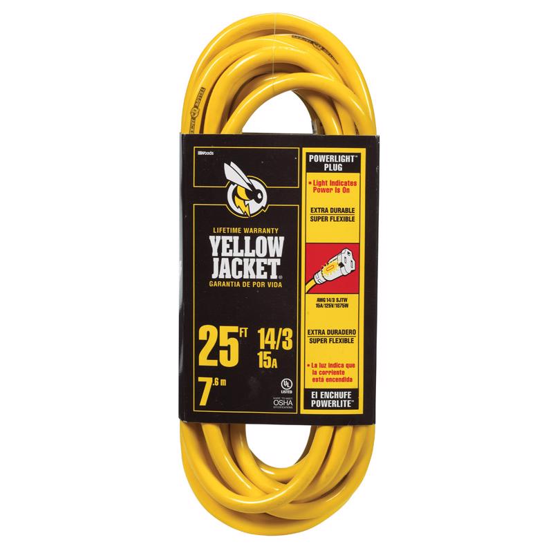 CORD EXTN YLWJKT14/3 25'