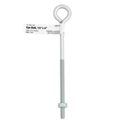 BOLT EYE W/nut 1/4"X6" - Pack of 10