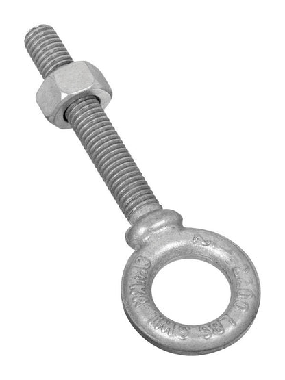 Heavy-duty eye bolt from Emery Jensen, 1/2 inch by 3 1/4 inches, with a galvanized finish for secure lifting and anchoring.