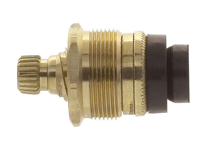Emery Jensen faucet stem for hot water, standard size, used in plumbing fixtures, with a metal construction and brass finish.