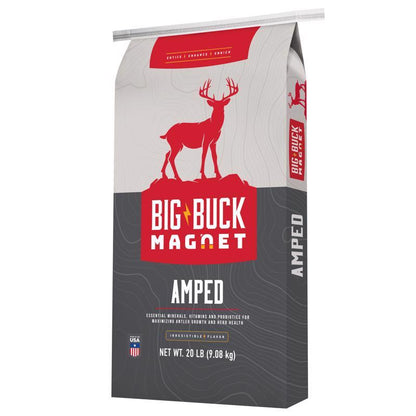 Emery Jensen ATRCTNT GRNLS DEER 20# feed supplement bag with green label and product details for deer nutrition.