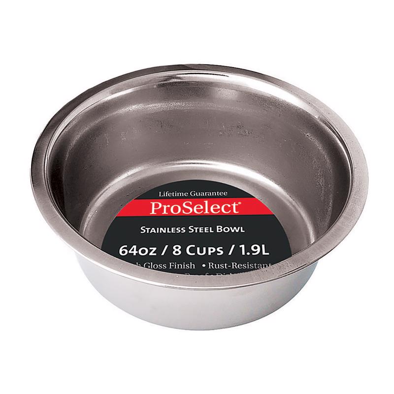 Stainless steel pet dish with 640 oz capacity, suitable for feeding or water, from Emery Jensen.